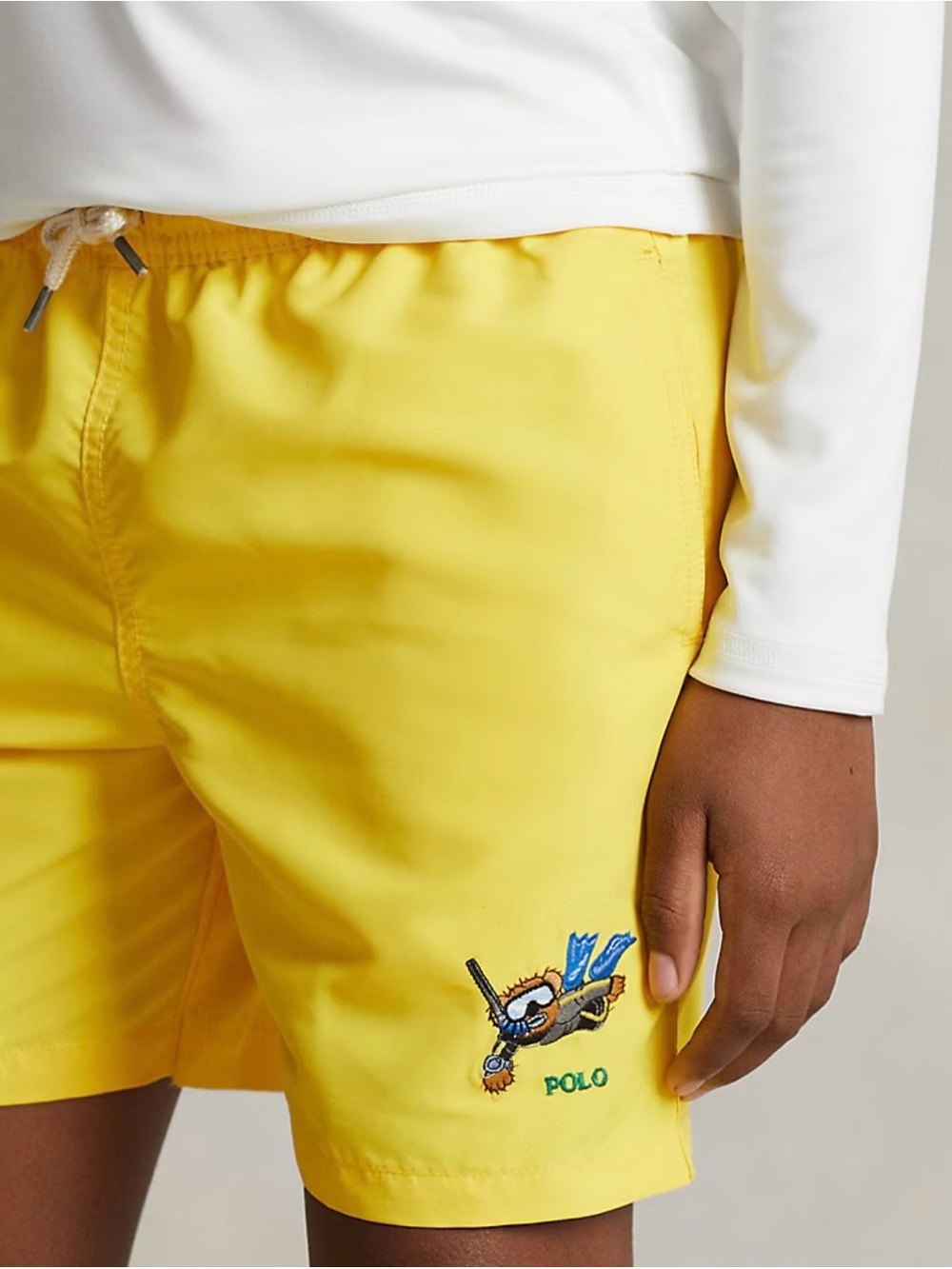 Ralph Lauren Traveller Polo Boys Yellow Swim Trunks Board Shorts Large 14-16 - Picture 2 of 9